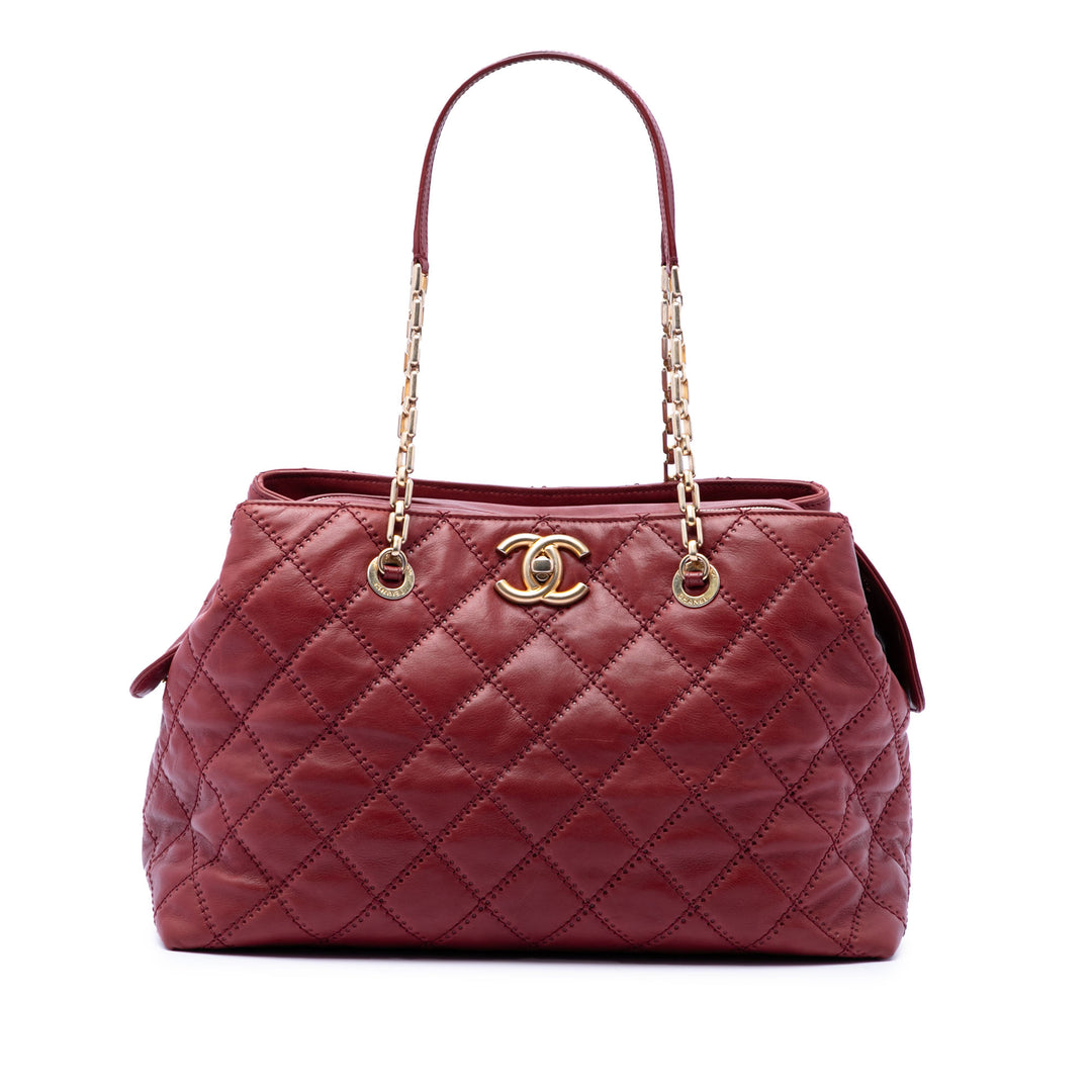 Chanel Medium Matelassé Cuir de veau Retro Cabas chaîne