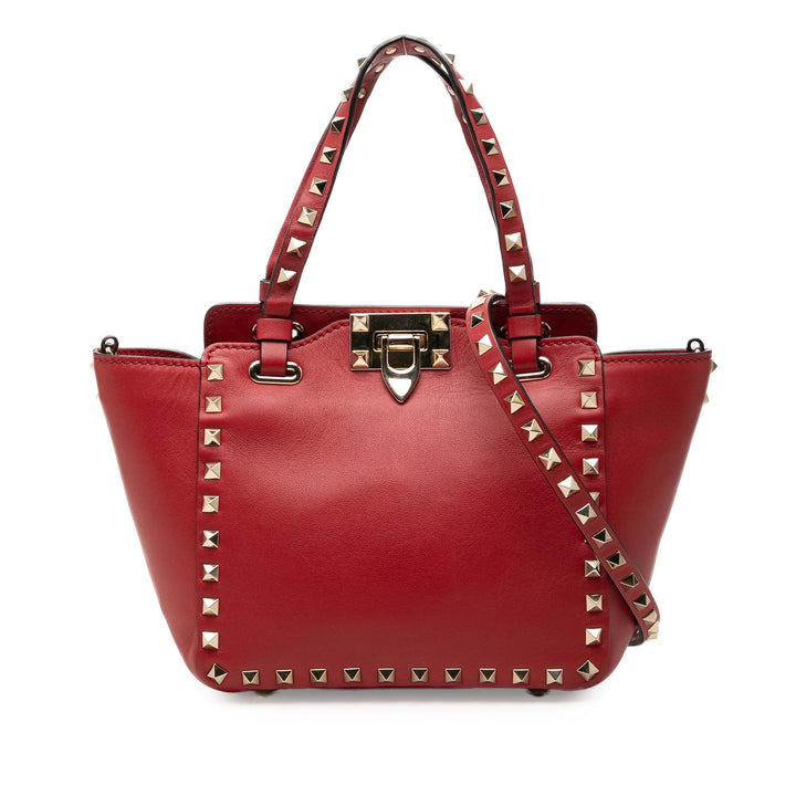 Valentino grainé Rockstud Trapeze Sac Mini Cuir de veau grainé