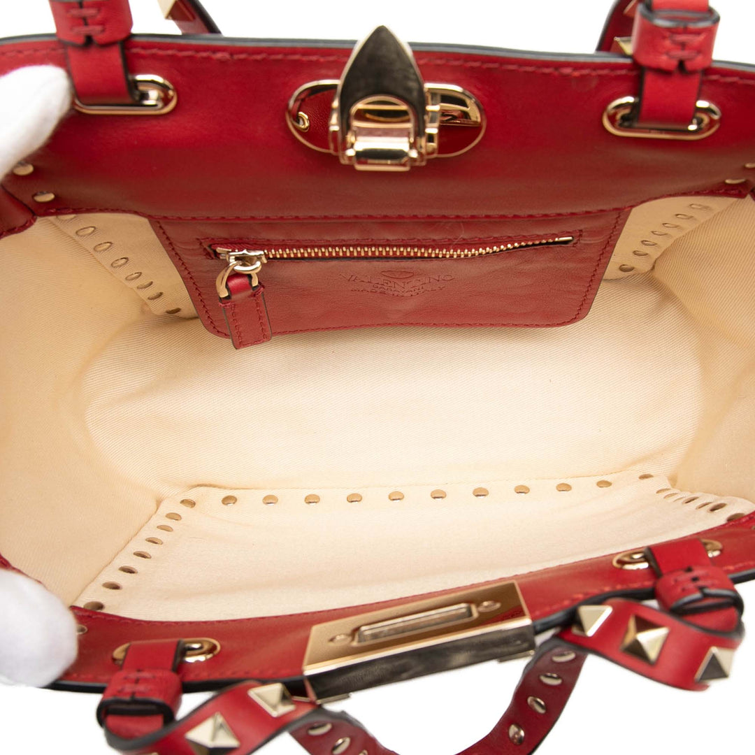 Valentino grainé Rockstud Trapeze Sac Mini Cuir de veau grainé