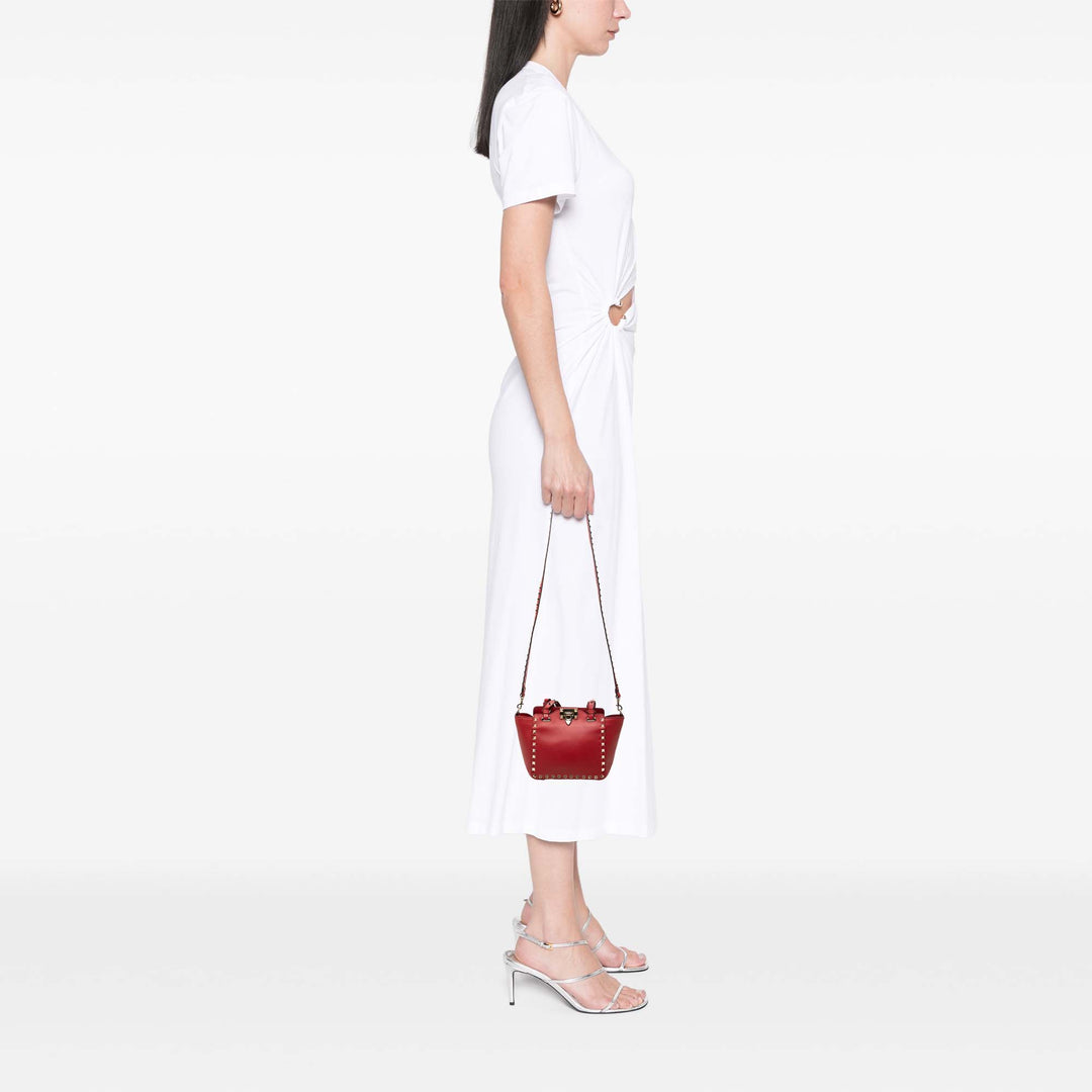 Valentino grainé Rockstud Trapeze Sac Mini Cuir de veau grainé