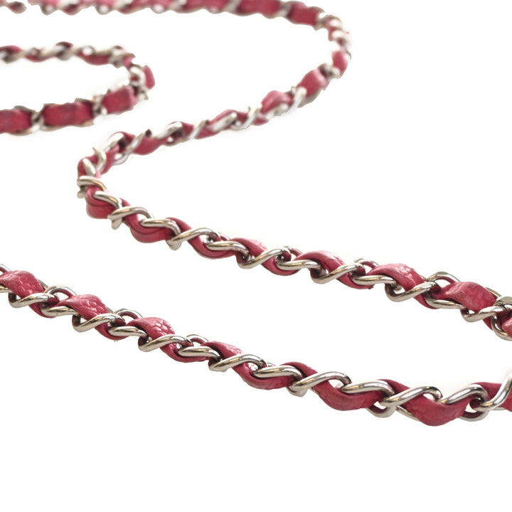 Classic Carré Rabat simple Mini Cuir caviar Rose