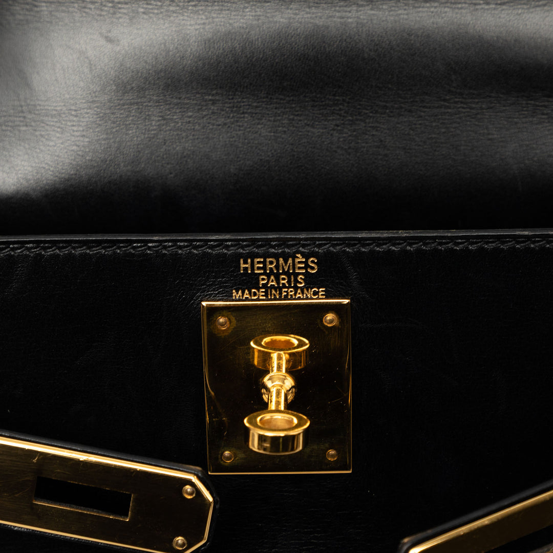 Box Veau Kelly Retourne 28 Box Noir
