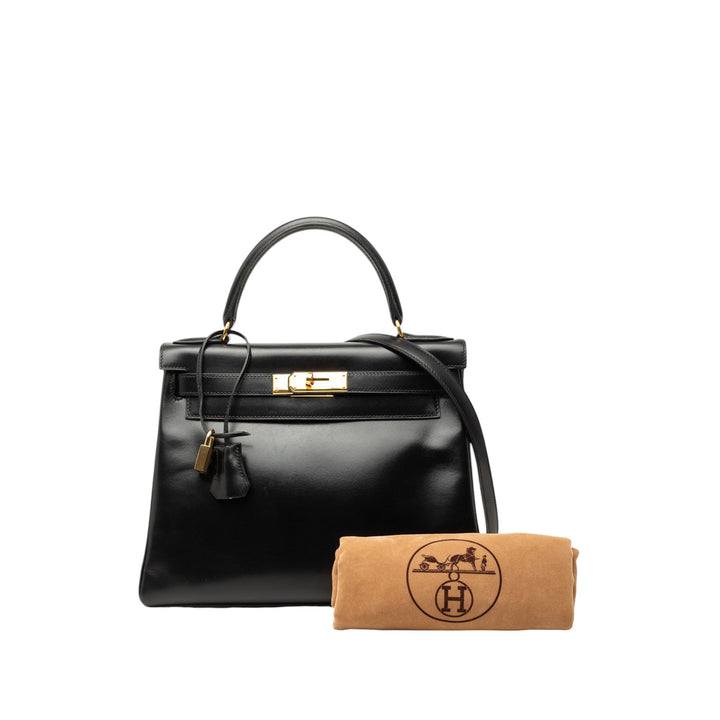 Box Veau Kelly Retourne 28 Box Noir