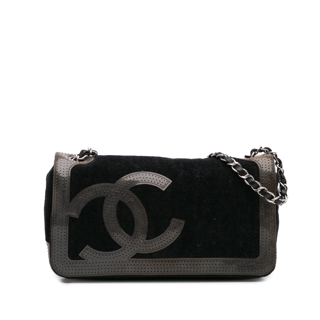Terry Cloth CC Sport Line Shoulder Bag Black - Gaby Paris