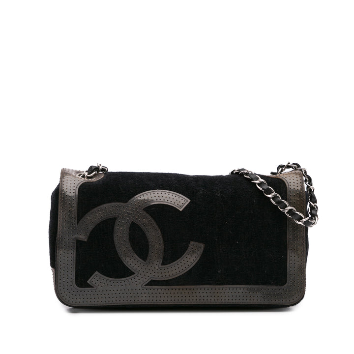 Terry Cloth CC Sport Line Shoulder Bag Black - Gaby Paris