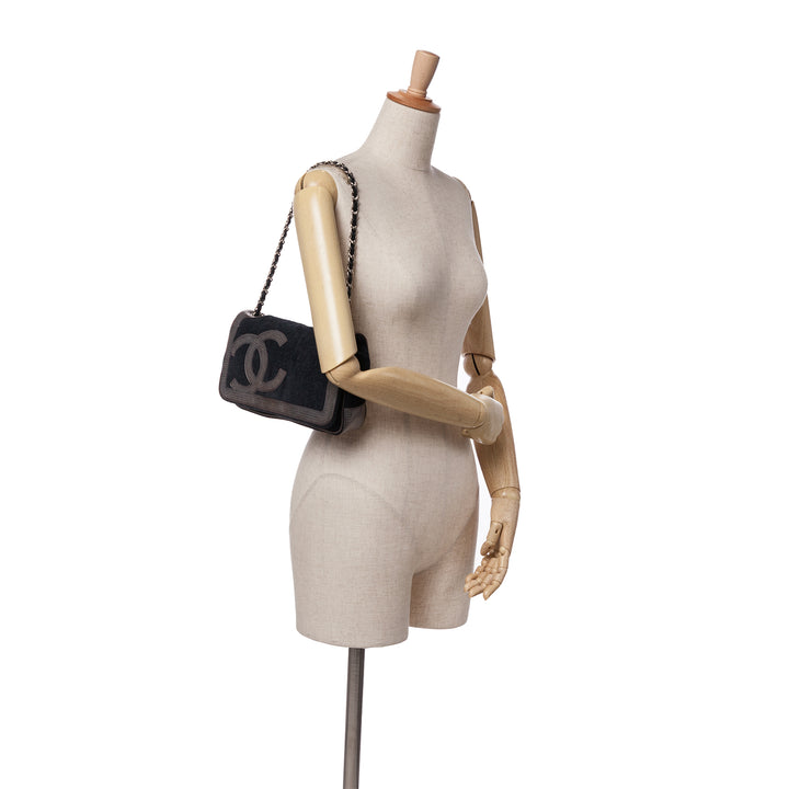 Terry Cloth CC Sport Line Shoulder Bag Black - Gaby Paris