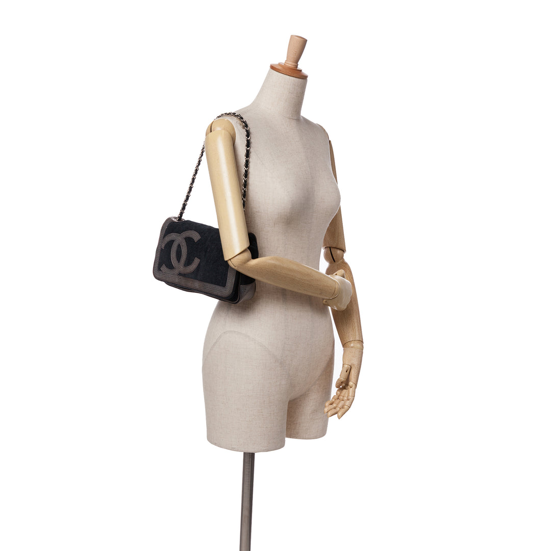 Terry Cloth CC Sport Line Shoulder Bag Black - Gaby Paris