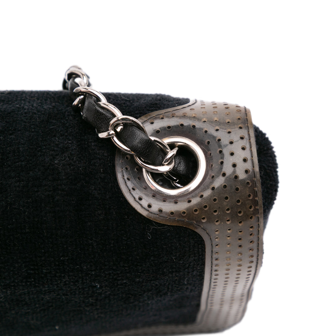 Terry Cloth CC Sport Line Shoulder Bag Black - Gaby Paris