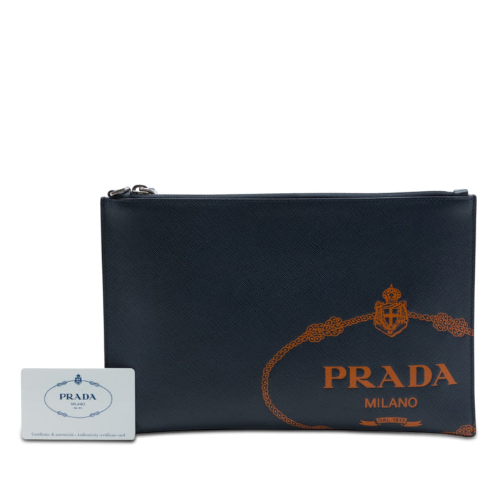 Prada Saffiano Logo Pochette