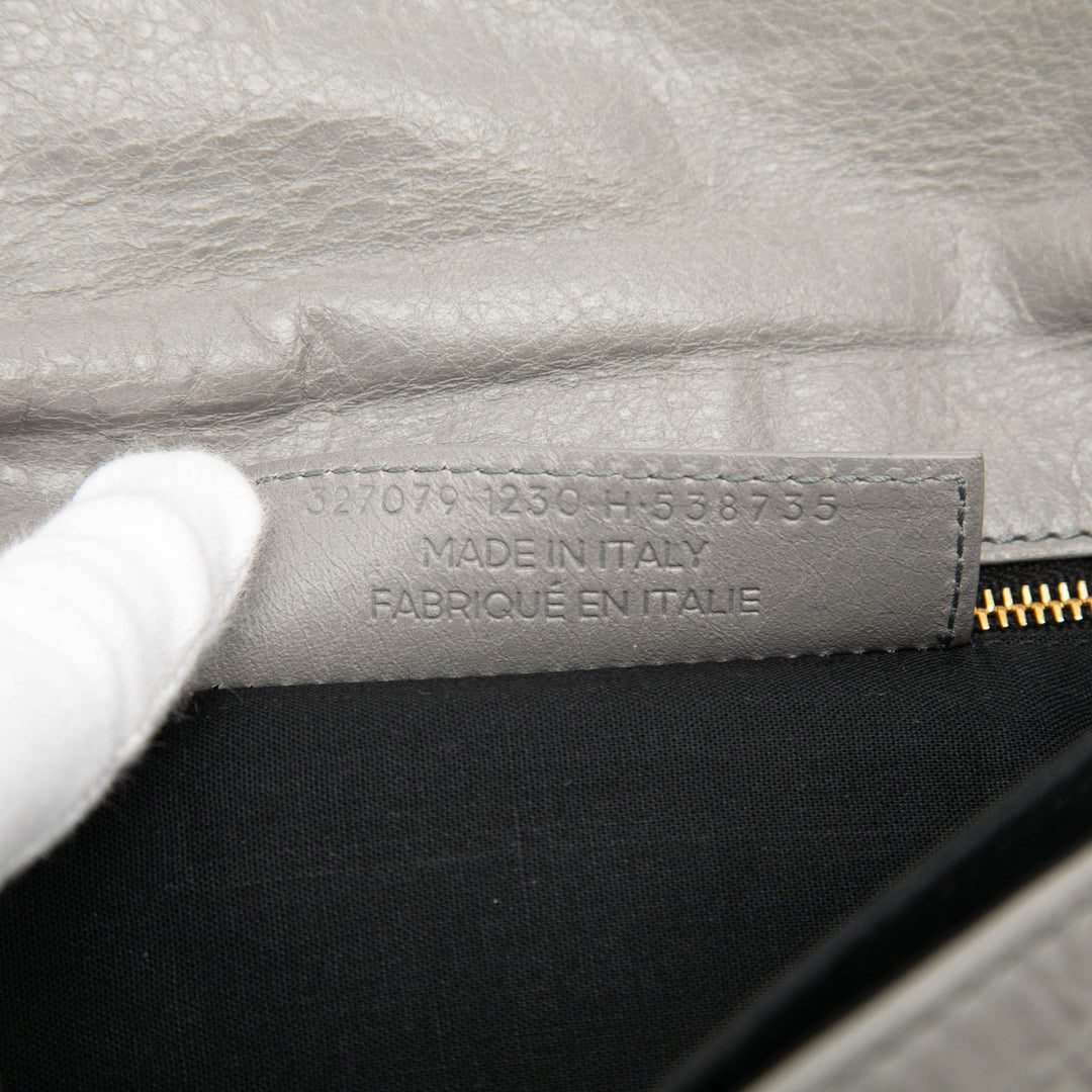 Balenciaga Cuir d’agneau Motocross Giant 12 Envelope Pochette With Strap