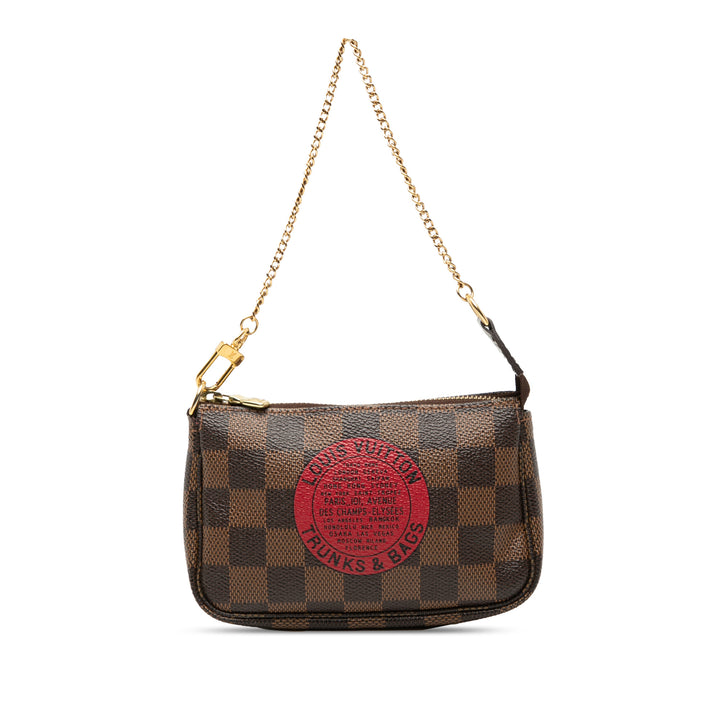 Louis Vuitton Trunks et Bags Pochette Accessoires Mini Damier Ébène Marron