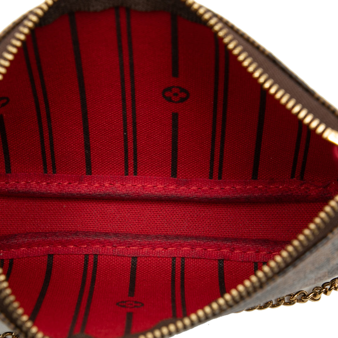 Louis Vuitton Trunks et Bags Pochette Accessoires Mini Damier Ébène Marron