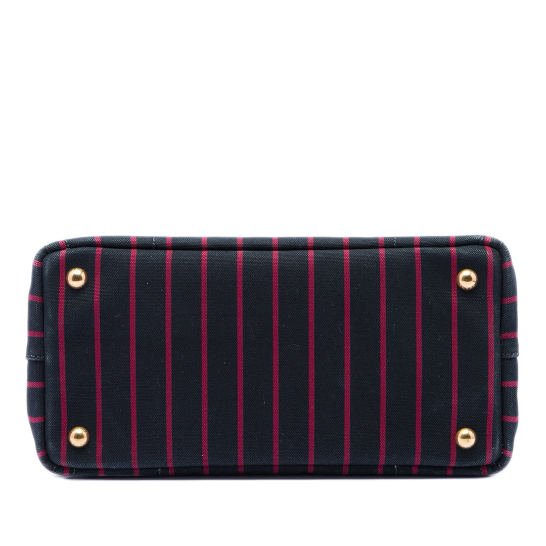Prada Small Toile Canapa Logo Stripes Sac