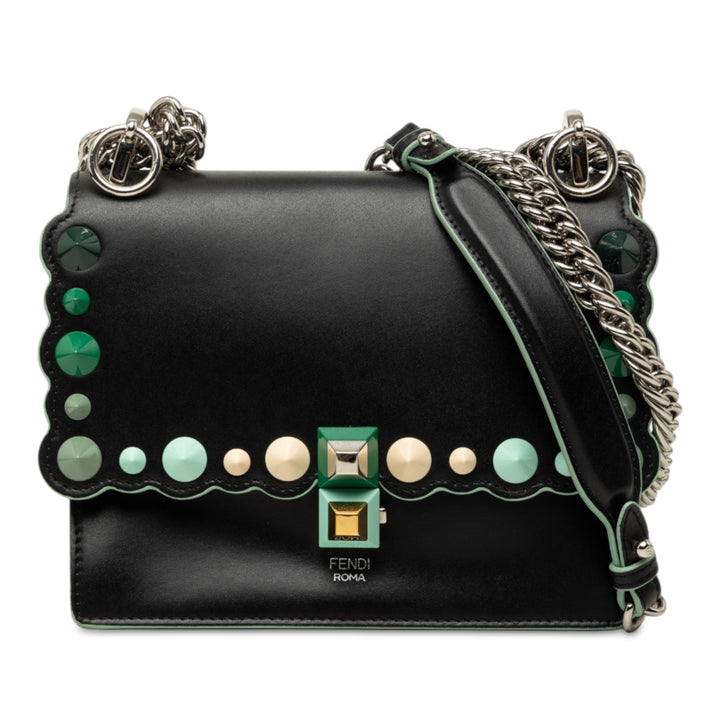 Scalloped et Acrylic Studs Kan I Sac Mini Noir