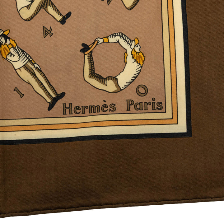 Hermès Equestrian Foulard 65 Marron – vue 3 – GABY PARIS