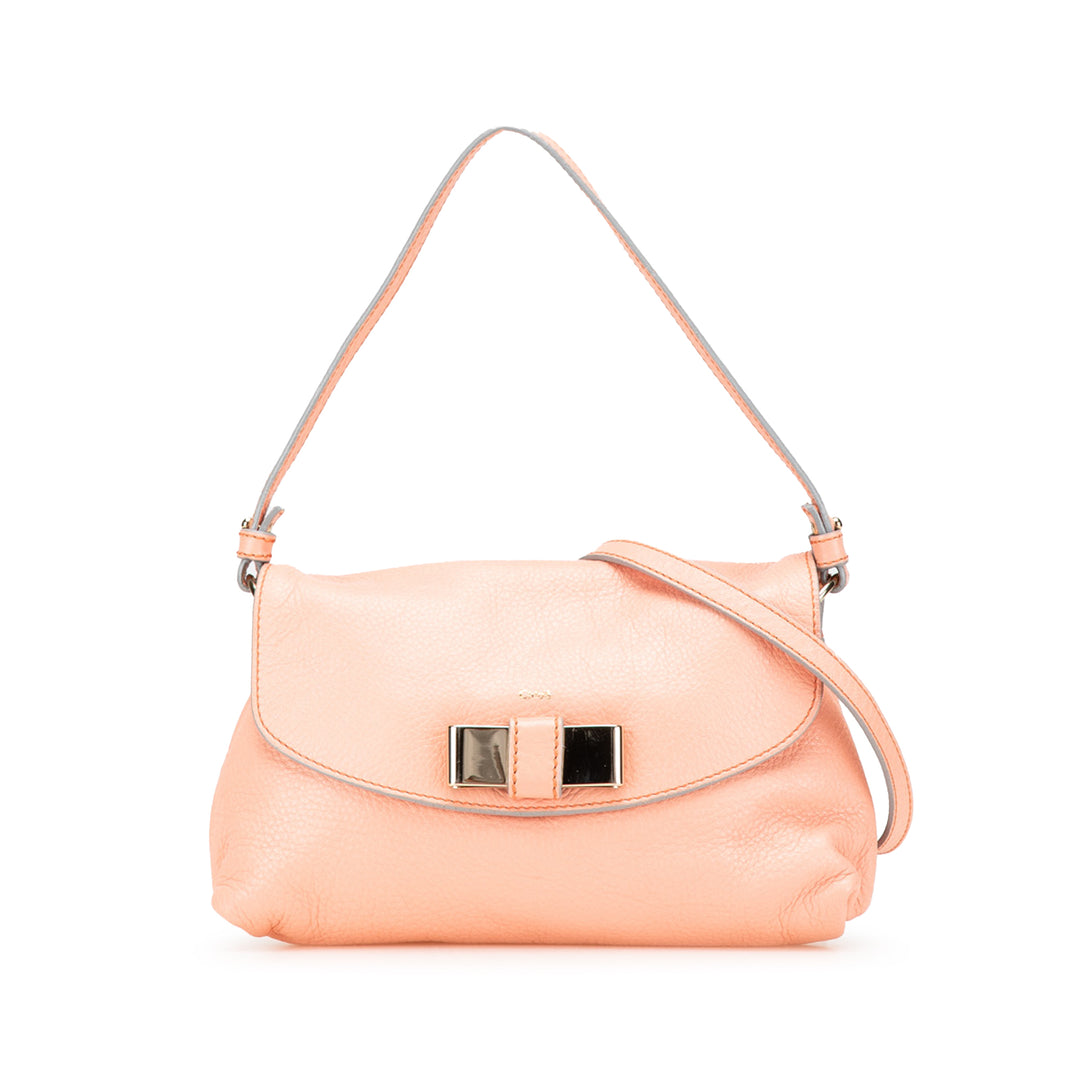 Leather Lily Bow Satchel Orange - Gaby Paris