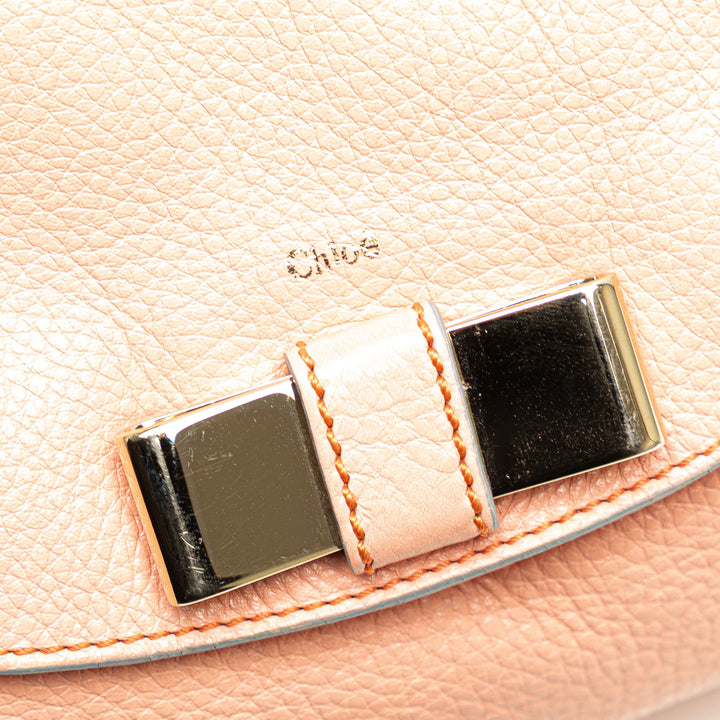 Leather Lily Bow Satchel Orange - Gaby Paris