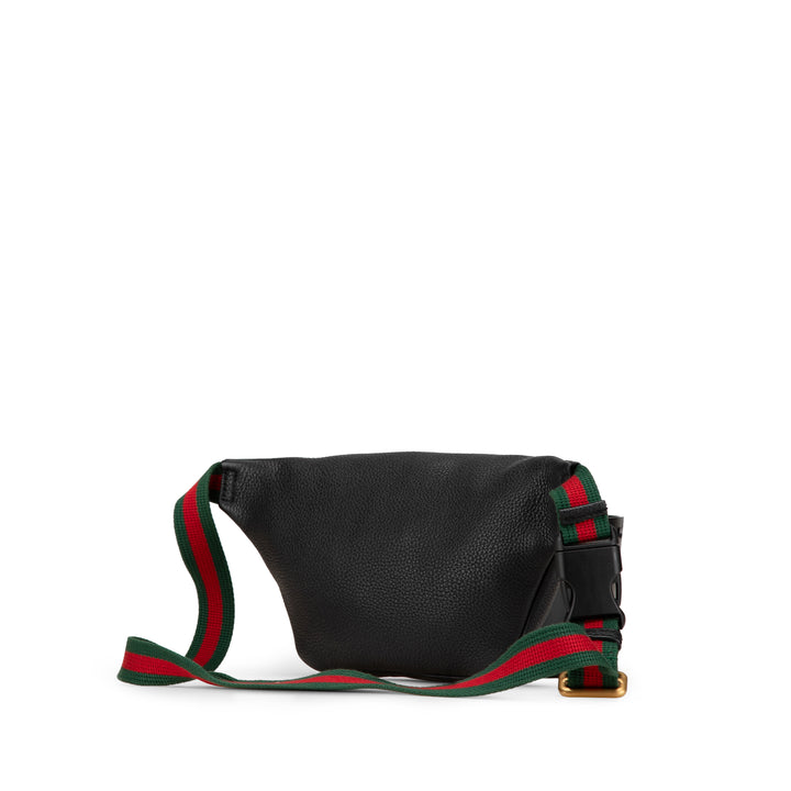 Leather Logo Belt Bag Black - Gaby Paris