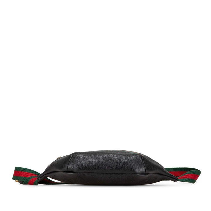 Leather Logo Belt Bag Black - Gaby Paris