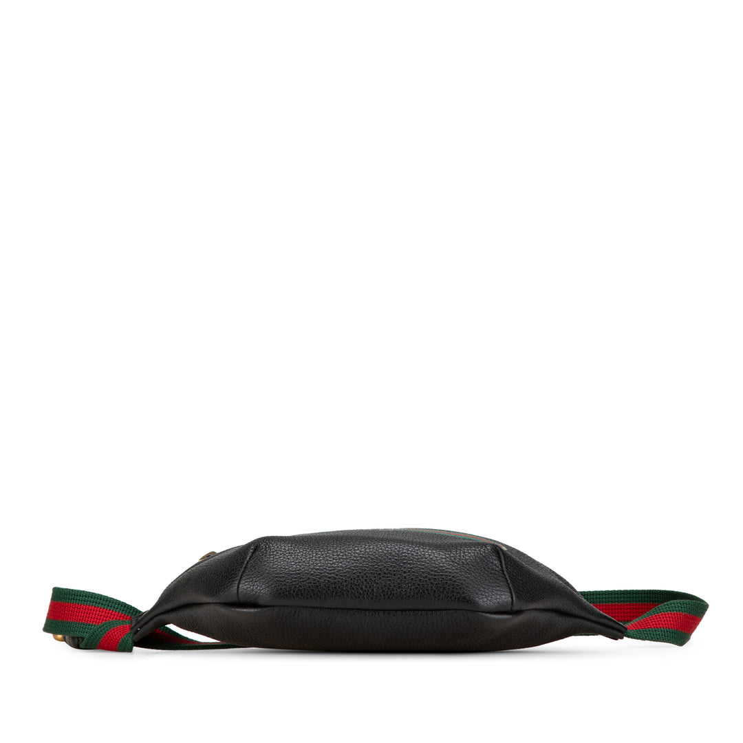 Leather Logo Belt Bag Black - Gaby Paris