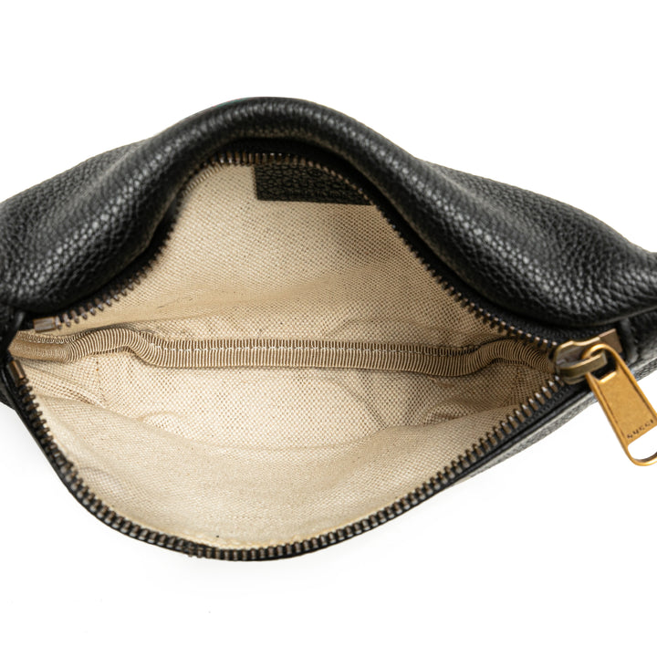 Leather Logo Belt Bag Black - Gaby Paris