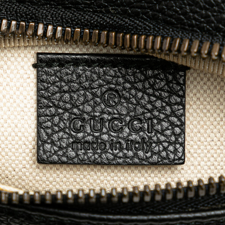 Leather Logo Belt Bag Black - Gaby Paris