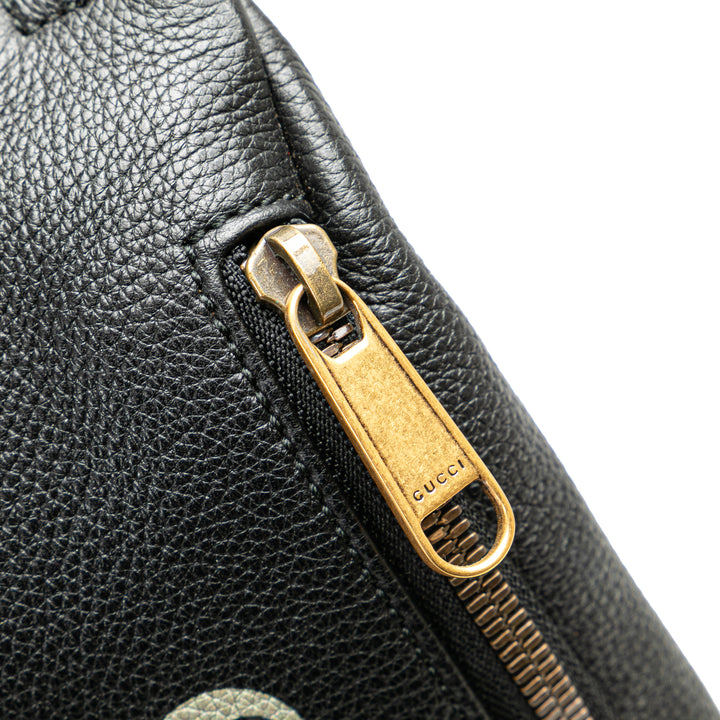Leather Logo Belt Bag Black - Gaby Paris