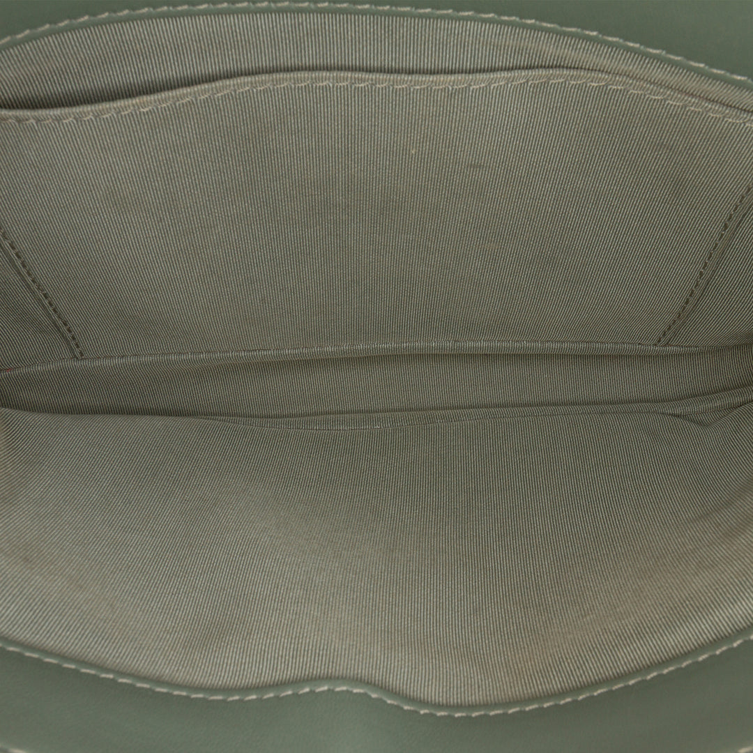 Large Quilted Lambskin Daily Companion Flap Green - Gaby Paris