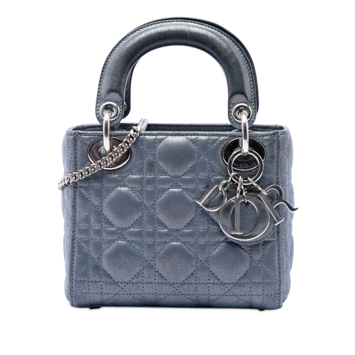 Dior Mini Iridescent Cuir d'agneau Cannage Lady Dior