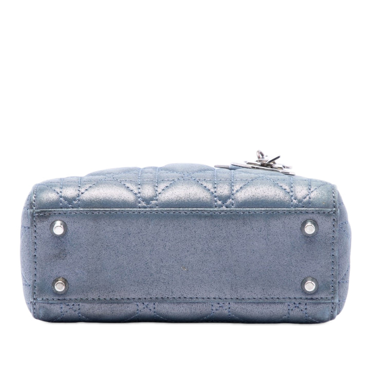 Dior Mini Iridescent Cuir d'agneau Cannage Lady Dior