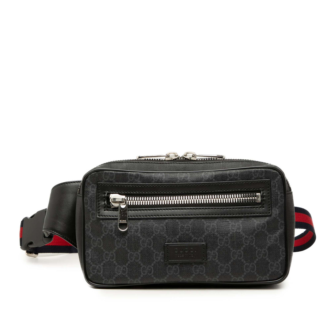 Web Night Courrier Sac ceinture GG Supreme Noir