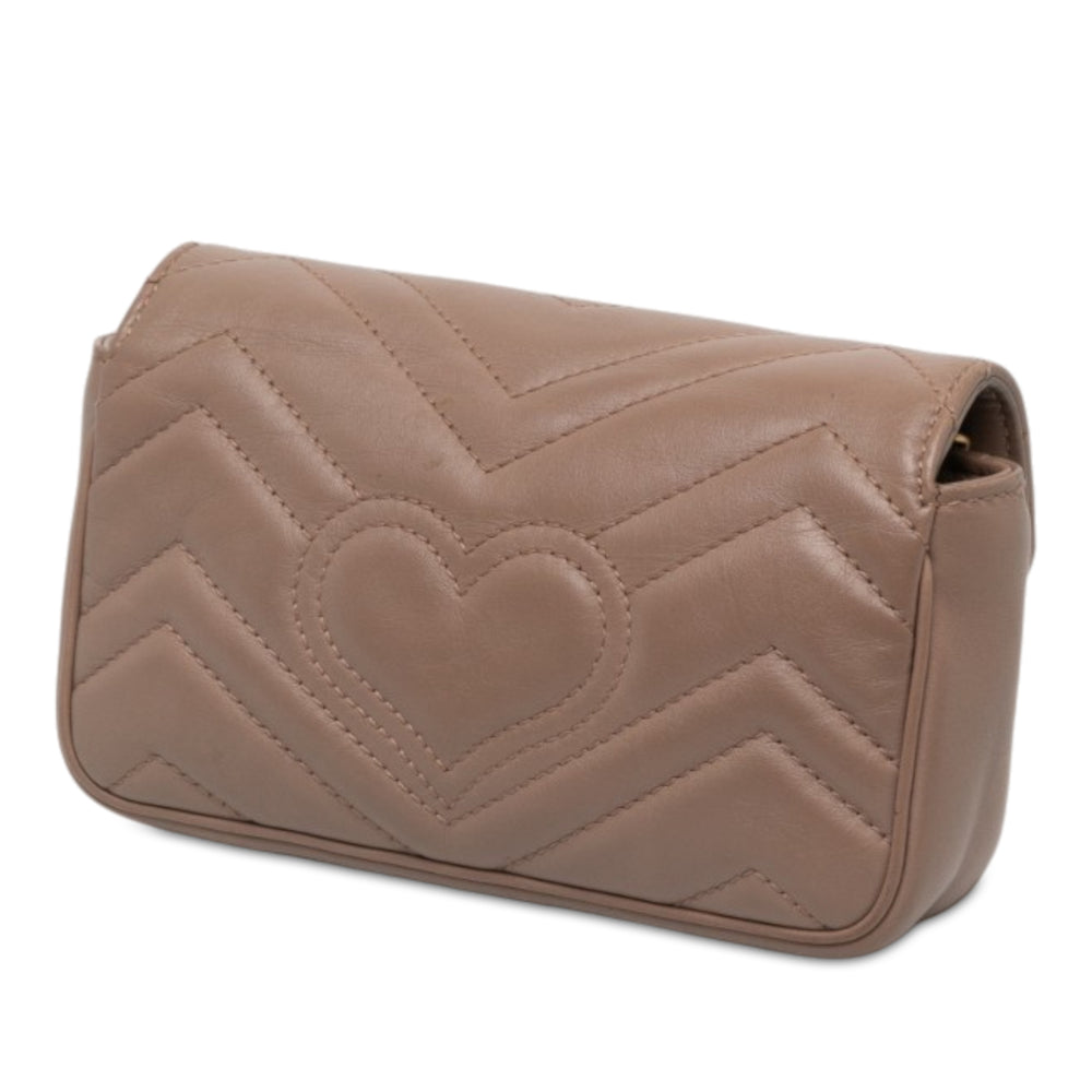 Gucci GG Marmont Matelasse à rabat Sac Mini Marron – vue 2 – GABY PARIS