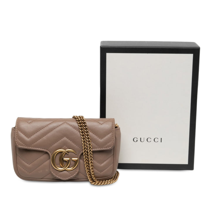 Gucci GG Marmont Matelasse à rabat Sac Mini Marron – vue 6 – GABY PARIS