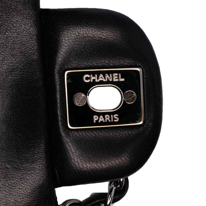 Medium Classic Lambskin Double Flap Black - Gaby Paris