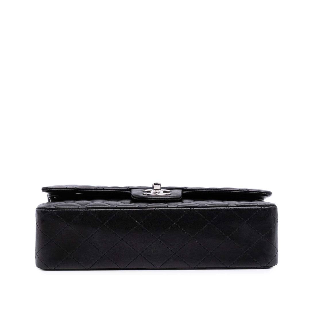 Medium Classic Lambskin Double Flap Black - Gaby Paris