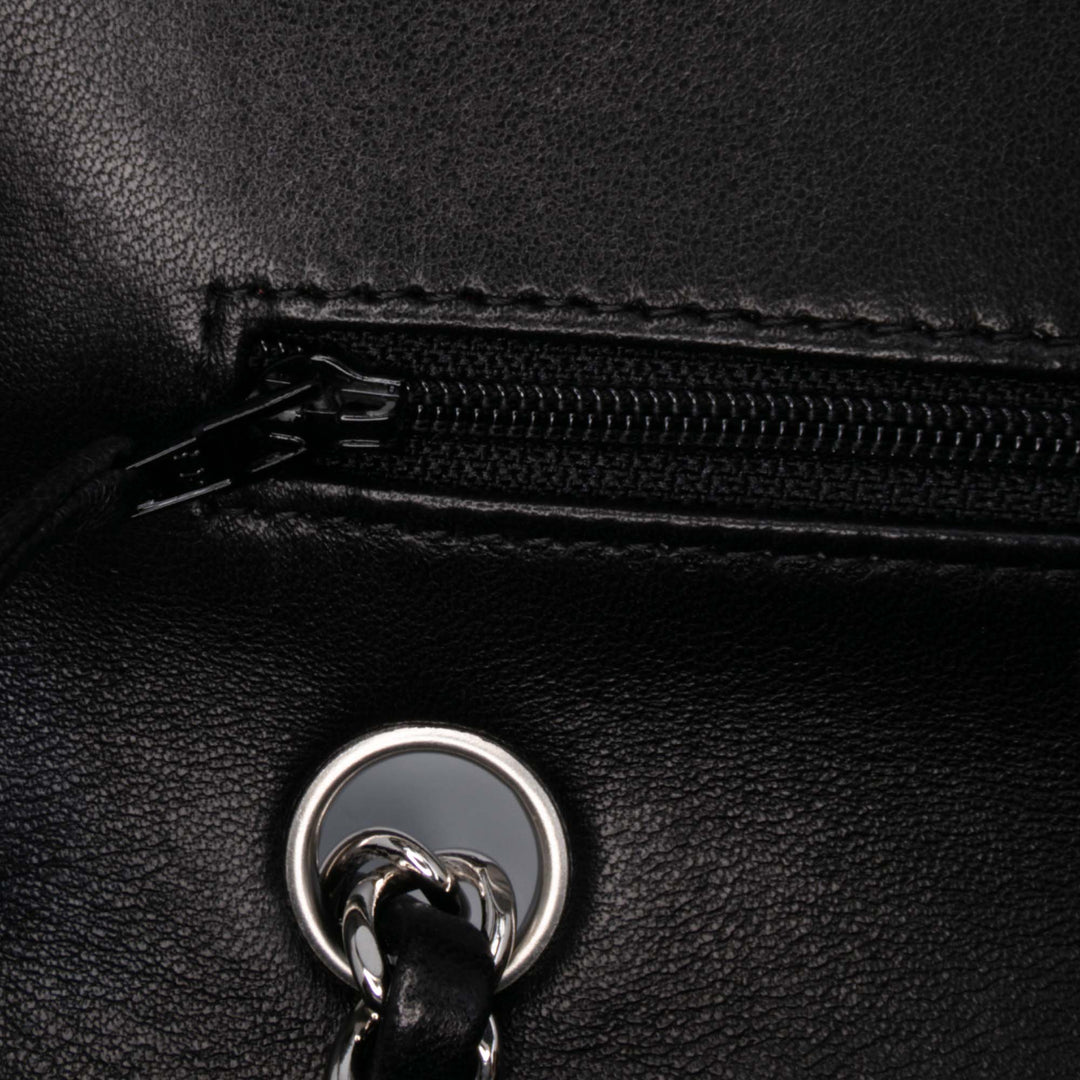 Medium Classic Lambskin Double Flap Black - Gaby Paris
