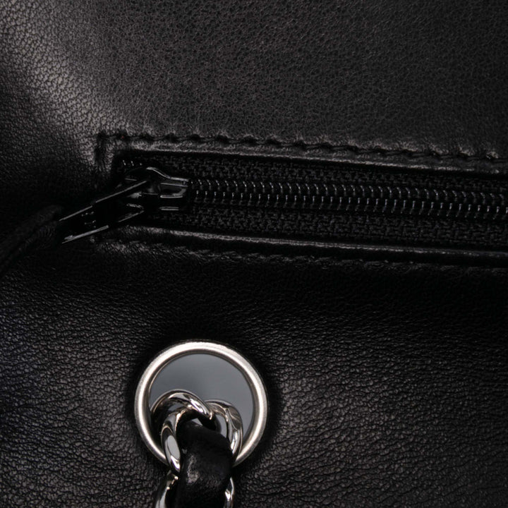 Medium Classic Lambskin Double Flap Black - Gaby Paris