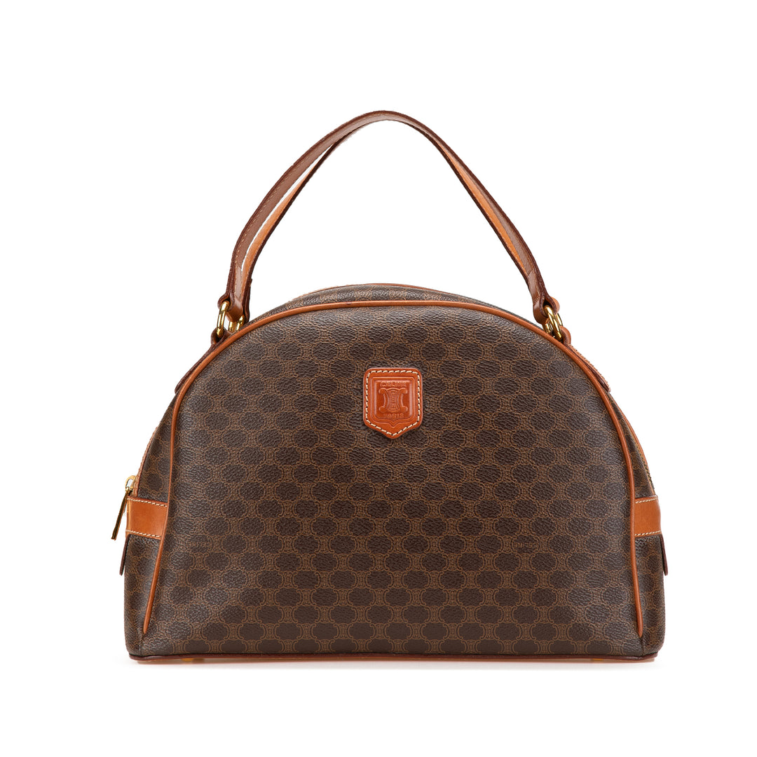 Macadam Coated Canvas Handbag Brown - Gaby Paris