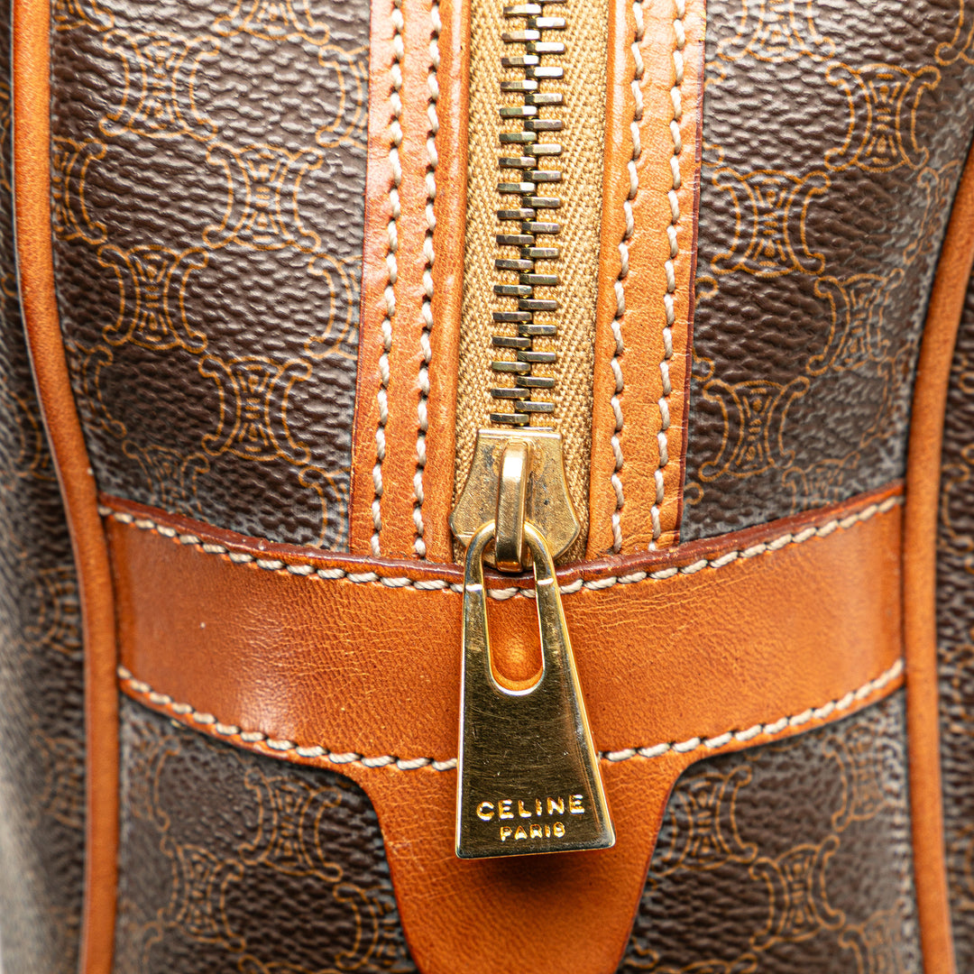 Macadam Coated Canvas Handbag Brown - Gaby Paris