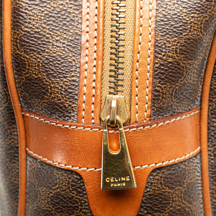 Macadam Coated Canvas Handbag Brown - Gaby Paris
