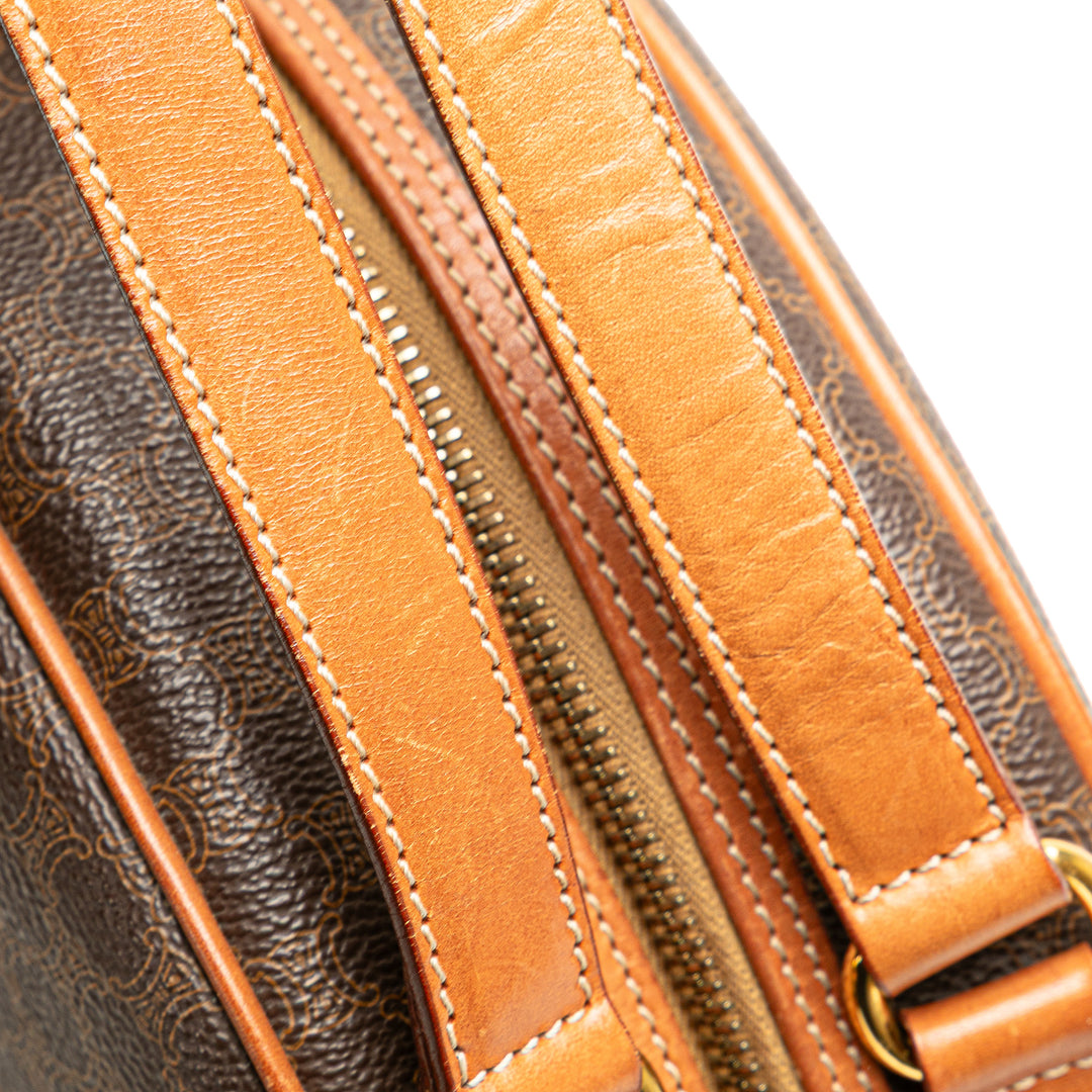 Macadam Coated Canvas Handbag Brown - Gaby Paris