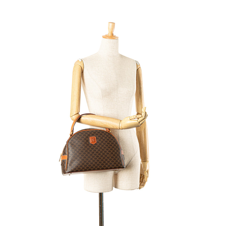 Macadam Coated Canvas Handbag Brown - Gaby Paris