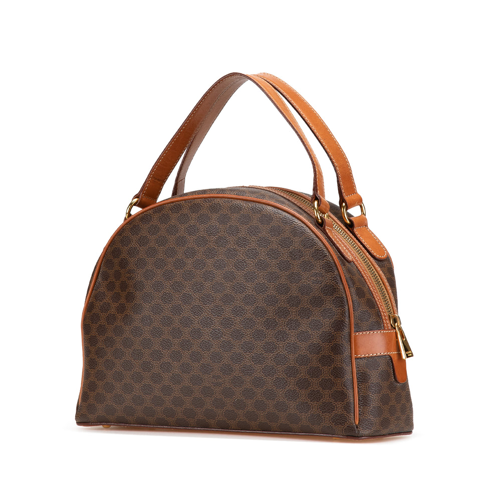Macadam Coated Canvas Handbag Brown - Gaby Paris