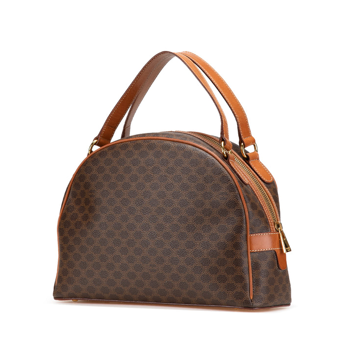Macadam Coated Canvas Handbag Brown - Gaby Paris