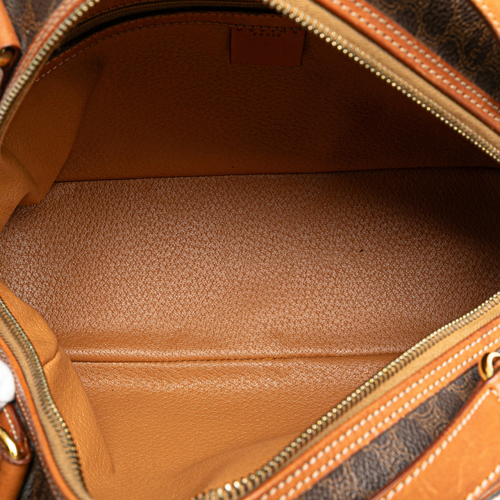 Macadam Coated Canvas Handbag Brown - Gaby Paris