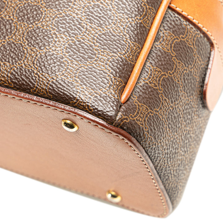 Macadam Coated Canvas Handbag Brown - Gaby Paris