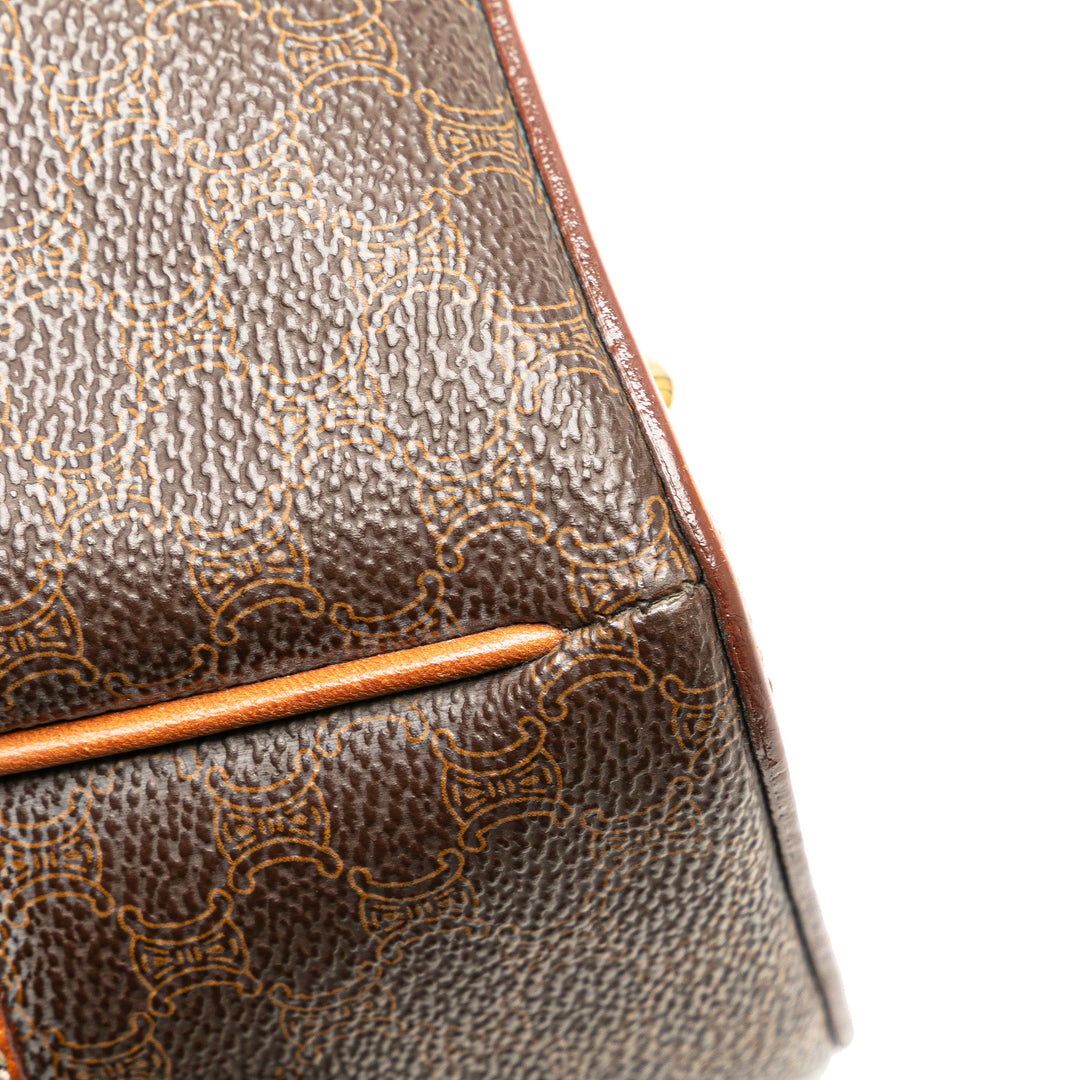 Macadam Coated Canvas Handbag Brown - Gaby Paris
