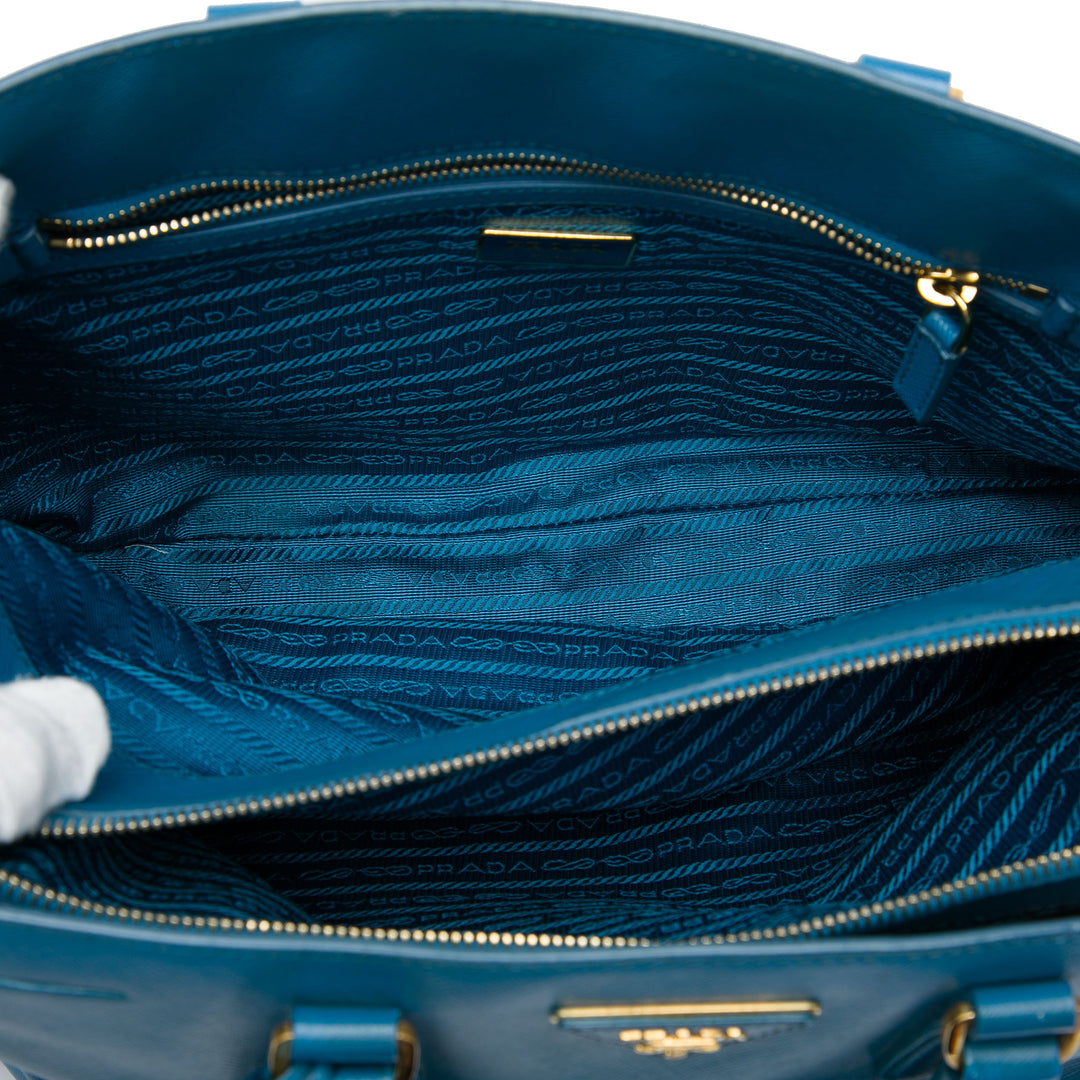 Prada Cabas Lux Zippé Saffiano Moyen Bleu – vue 5 – GABY PARIS