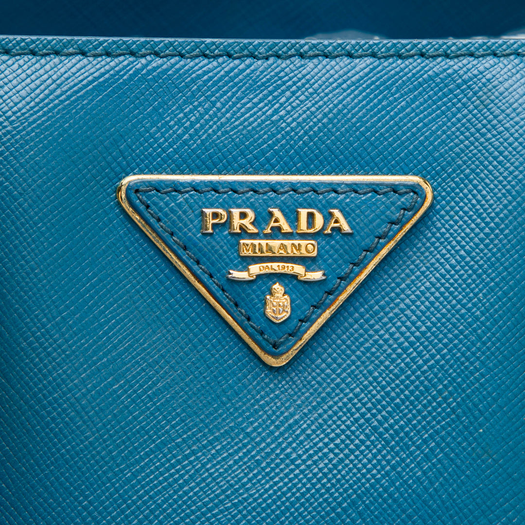Prada Cabas Lux Zippé Saffiano Moyen Bleu – vue 6 – GABY PARIS