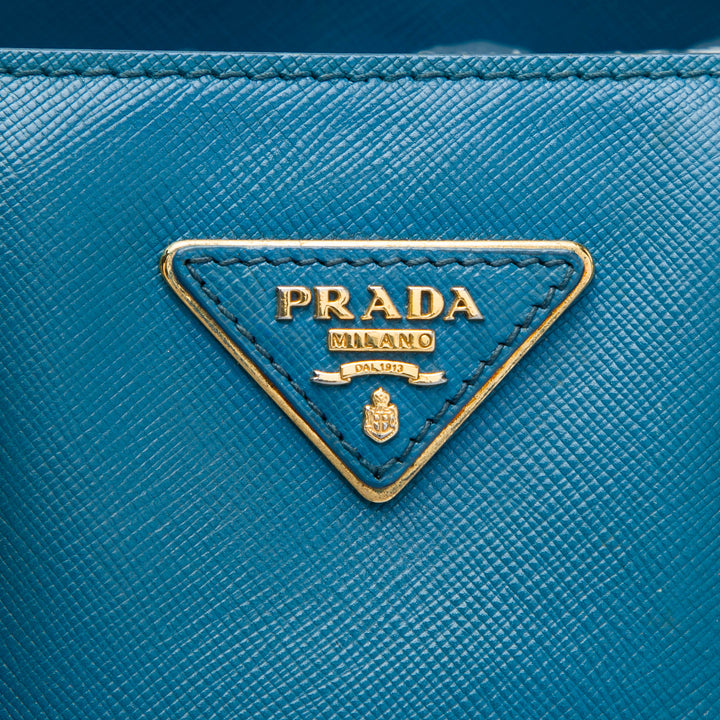 Prada Cabas Lux Zippé Saffiano Moyen Bleu – vue 6 – GABY PARIS